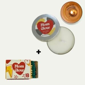 Mini vela Surpresa + fósforo Mom Glow